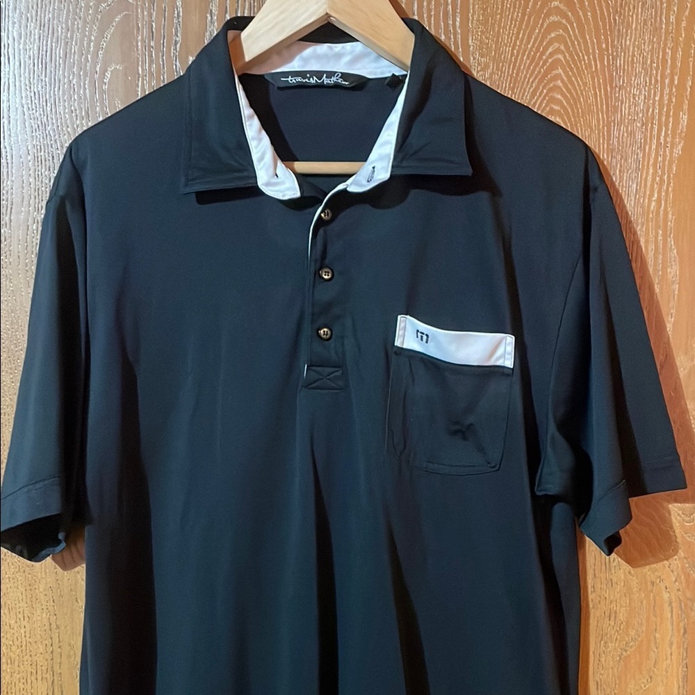 Travis Mathew Black and White Polo Shirt Casual Style